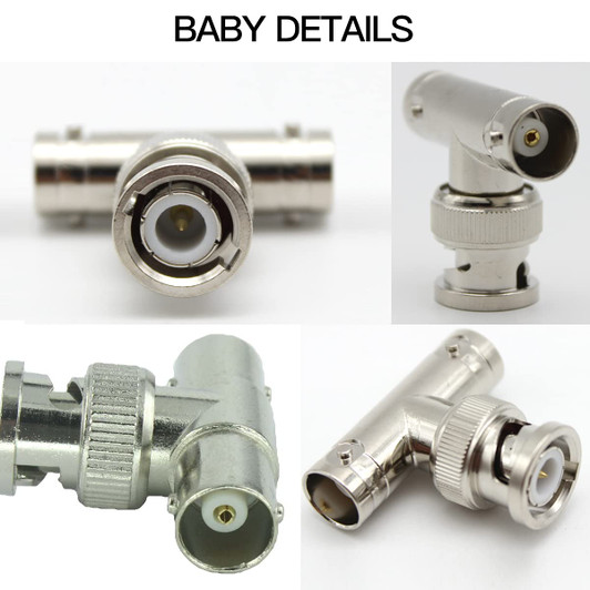 BNC Male to 2 BNC Female 3 Way T Shape BNC connector 25 pack