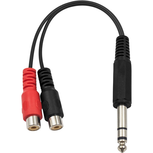 NA 1/4" Plug to 2 RCA Jack Adapter Splitter