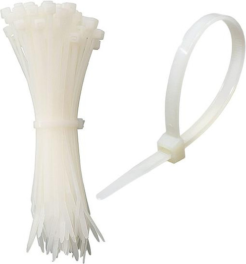 NA 4" Cable Ties White 100 Pack