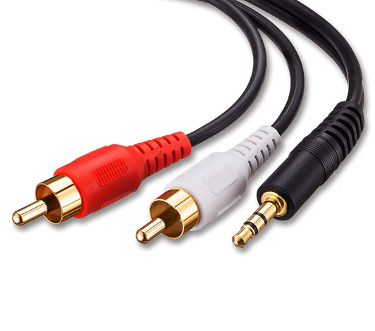 NA 12ft 3.5mm Auxiliary to 2 RCA Stereo Audio Y Splitter Adapter Cable can be used for Smartphone, Speakers, Tablets and many more devices