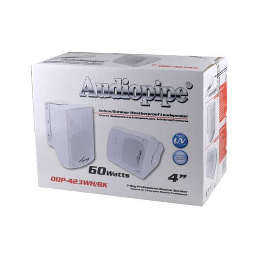 Audiopipe 4" Indoor Outdoor Black Speaker 60 Watts, 2 Pcs