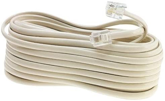 NA RJ-11 50ft Ivory Telephone Line Extension Cable