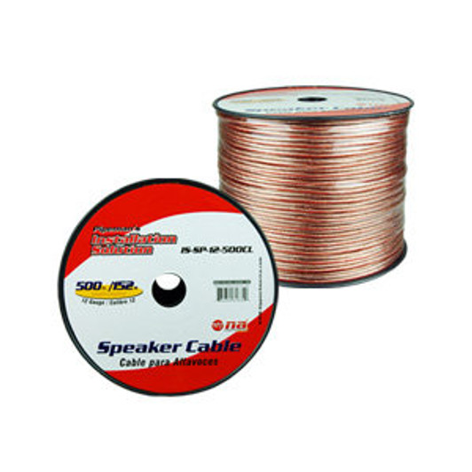 Audiopipe 500ft 14 Gauge Clear Dual Conductor Speaker Cable - Wire for Car - Home Audio