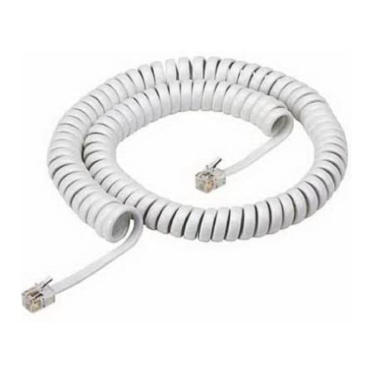 NA 15ft White Telephone Handset Coiled Cable