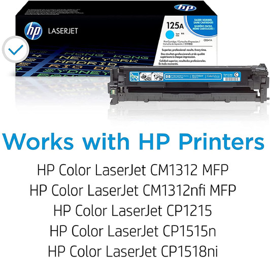 HP 125A Cyan Ink Toner Cartridge Approximate 1,400 Pages Yield