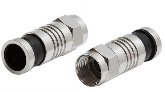 NA Compression Connectors for RG6 with Black Tail 50 Pack