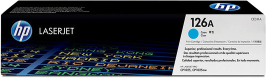 HP 126A Cyan Ink Toner Cartridge Approximate 1,000 Pages Yield