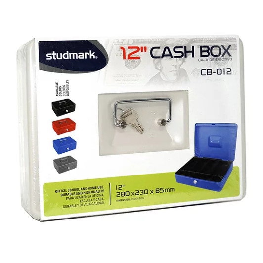 Studmark Blue 12" Cash Box with Key