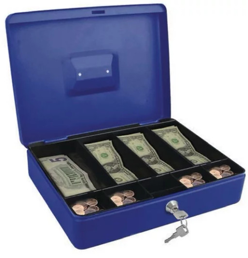 Studmark Blue 12" Cash Box with Key