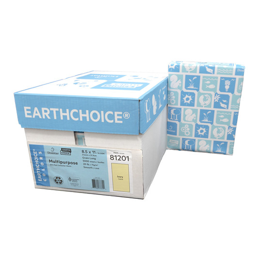 Earthchoice 8.5" x 11" Ivory Color Paper 20lb 500 sheets 10 Pack