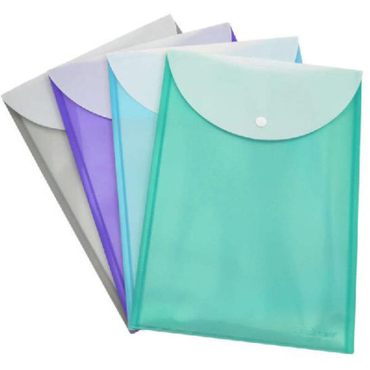 Studmark A4 Vertical Document Bag with Back Pocket Assorted Colors 12 Pack