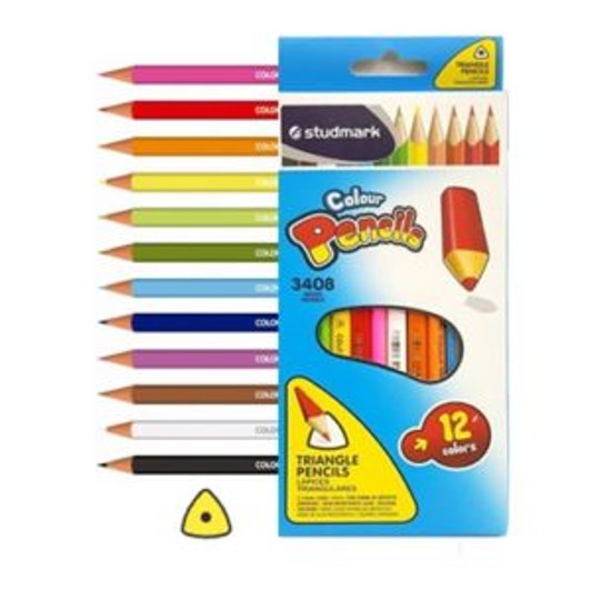 Studmark 12 Color Triangle Shape Pencil