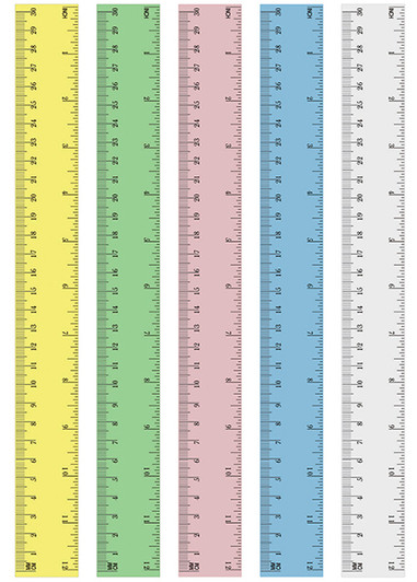 Studmark 12" 30cm Plastic Ruler Transparent Assorted Colors