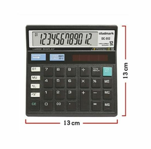 Studmark 12 Digit Desk Calculator Black Studmark 12 Digit Desk Calculator Black
