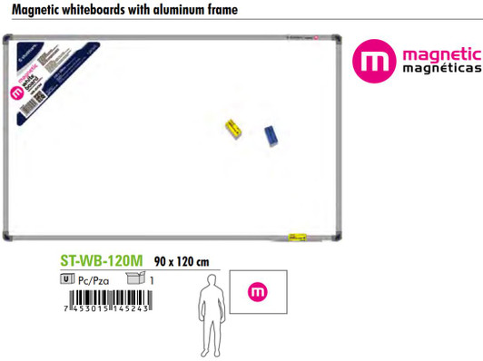Studmark Magnetic Whiteboard with Aluminum frame 3ft X 4ft (90 x 120 cm) Studmark Magnetic Whiteboard with Aluminum frame 3ft X 4ft (90 x 120 cm)