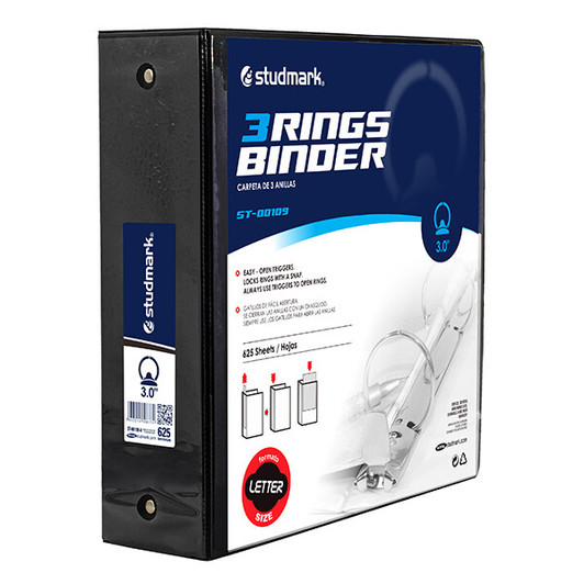 Studmark 3" 3 hole Ring Binder