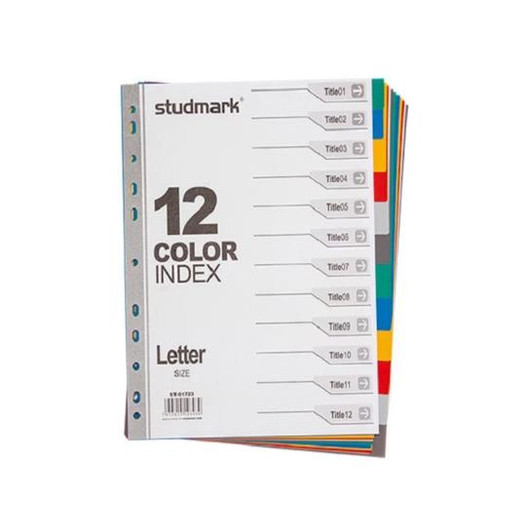 Studmak Index Dividers 12 Tab Letter Size