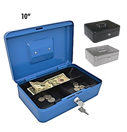Studmark Black 10" Cash Box with Key