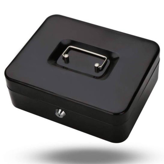 Studmark Black 10" Cash Box with Key