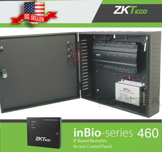 Zkteco 4 Door Access Control Panel, Biometric, 2-Way, 12-Input, 8-Output, 12 VDC 3 Amps power supply with Wall mount cabinet Zkteco 4 Door Access Control Panel, Biometric, 2-Way, 12-Input, 8-Output, 12 VDC 3 Amps power supply with Wall mount cabinet