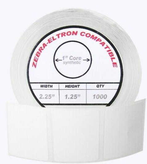 2.25" x 1.25" Polypropylene Label 1 Roll 1000 Labels per Roll