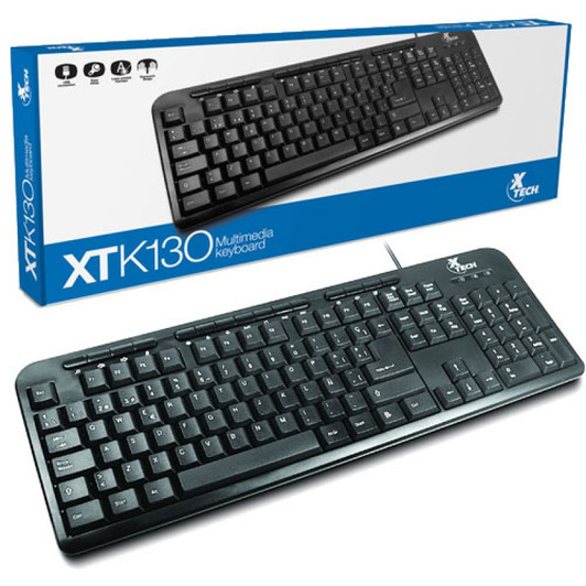Xtech USB Black Multimedia Wired Keyboard