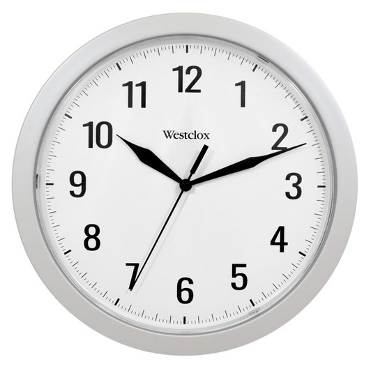 Westclox 9.75" White Hidden Storage Round Analog Wall clock