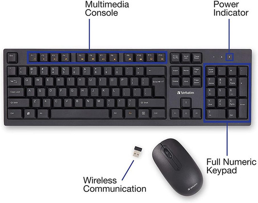 Verbatim USB Wireless Keyboard and Mouse Combo