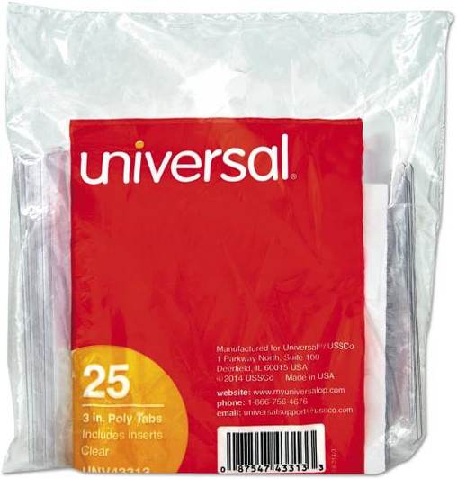 Universal Plastic Index Tabs 3.5" Clear