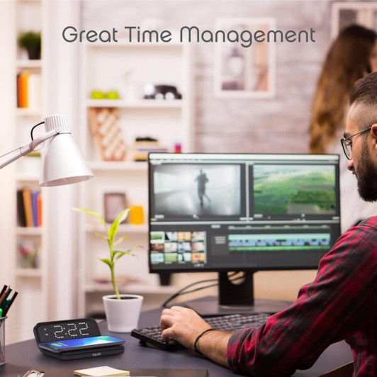 Tzumi Illuminated Wireless Charging Alarm Clock