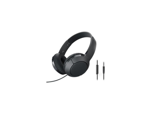TCL Shadow Black Wired On Ear 3.5mm jack Headphones with Mic