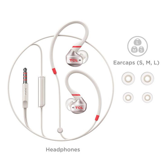 TCL White Wired 3.5mm jack In Ear Earbuds with Mic and Active Noise Isolation