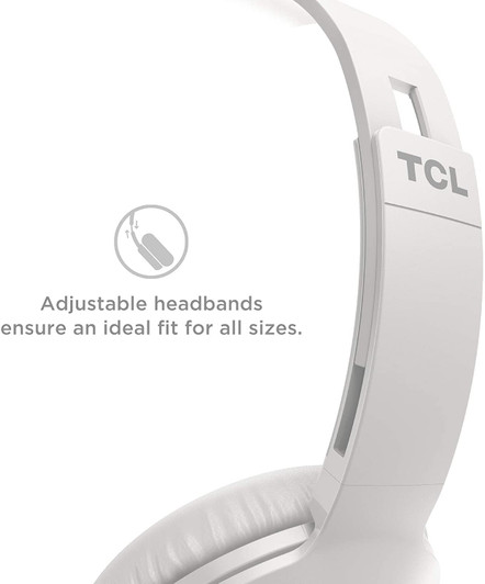 TCL Ash White Wired On Ear 3.5mm jack Headphones with Mic