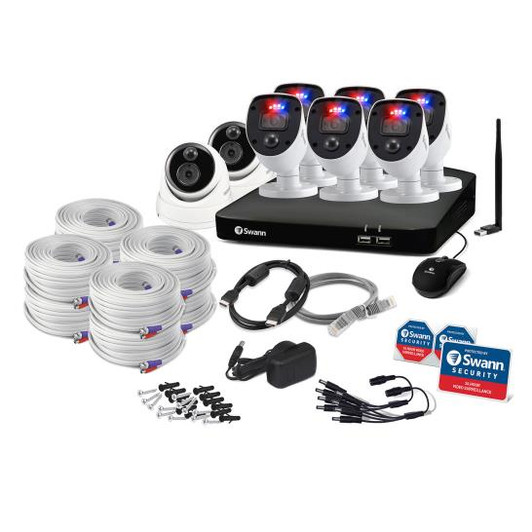 Swann Enforcer 8 Channel DVR 8 Camera 1TB Recording Color Night Vision Surveillance System