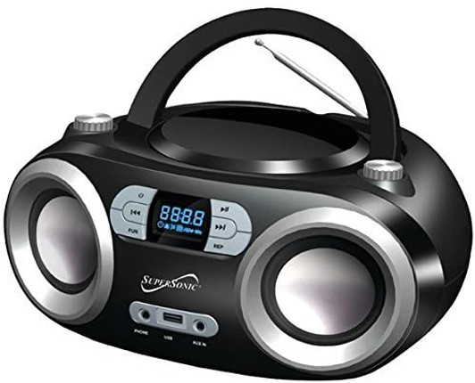 Supersonic Portable Bluetooth FM AM CD & MP3 USB Audio System