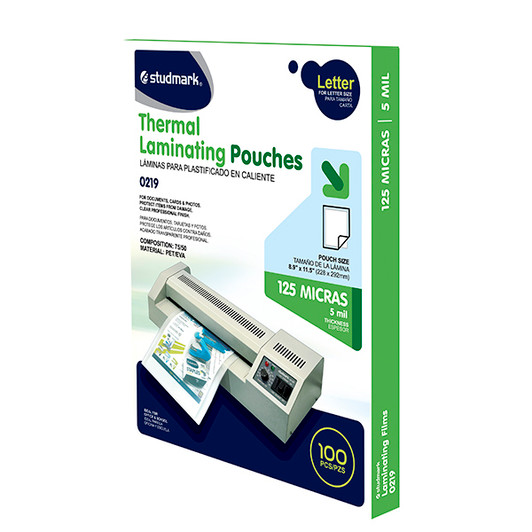 Studmark Laminating Pouches Letter Size 125 Micron, 5 mil, 100 Pcs