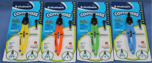 Studmark Precision Plastic Compas with Assorted Colors