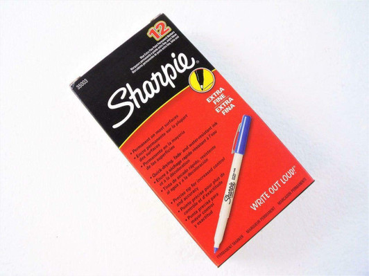Sharpie Blue Permanent Marker Extra Fine Point 12 Pack