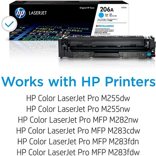 HP 206A Cyan Ink Toner Cartridge Approximate 1,250 Pages Yield