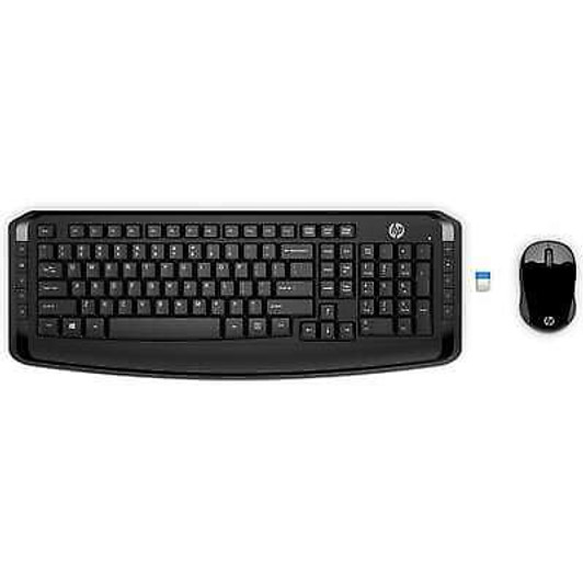 HP 300 Wireless Keyboard and Mouse, Black, English