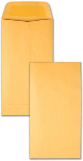 Coin Envelope # 7, 3.5 X 6.5" Brown Pack of 500