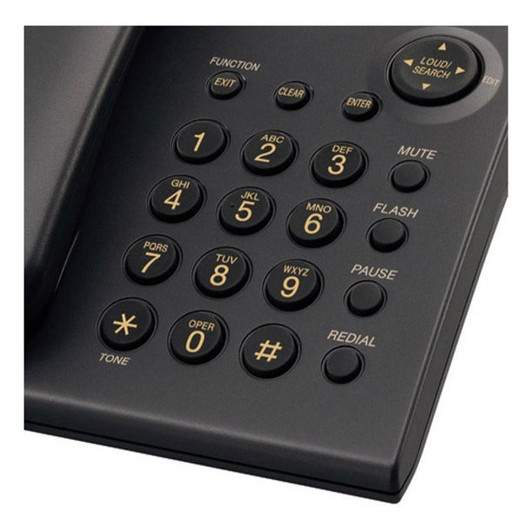 Panasonic Corded Phone with Caller ID, Black