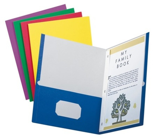 Oxford Twin Pocket Folder with Assorted Colors