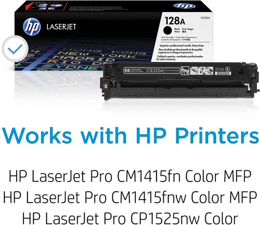 HP 128A Black Ink Toner Cartridge Approximate 2,000 Pages Yield