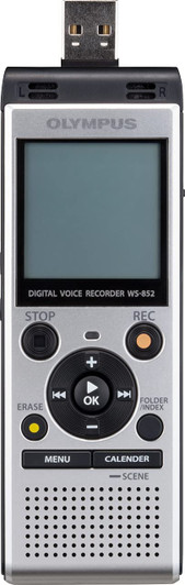 Olympus Digital Voice Recorder with 4GB, Stereo Mic, Simple Mode, Direct PC connection, Micro SD Slot, MP3 Recording - Silver Olympus Digital Voice Recorder with 4GB, Stereo Mic, Simple Mode, Direct PC connection, Micro SD Slot, MP3 Recording - Silver