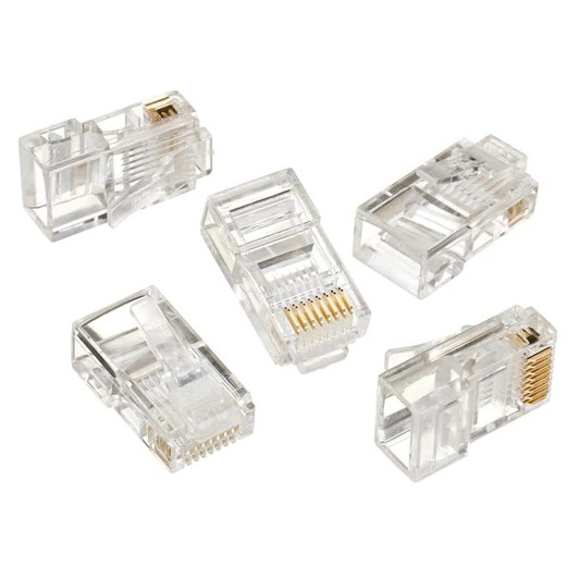 NA RJ45 CAT5E Transparent Modular Connectors 5 Pack