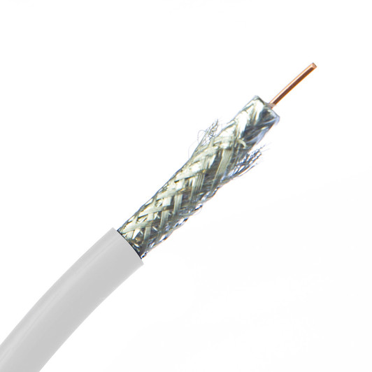 NA 1ft RG-6 Coxial White Cable
