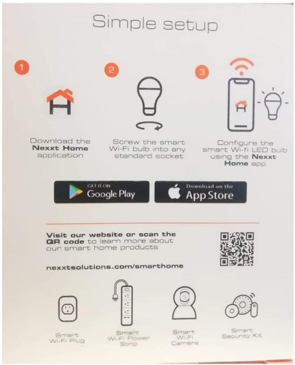 Nexxt Smart Led Multi Color Bulb 9W 120 / 220 Volts