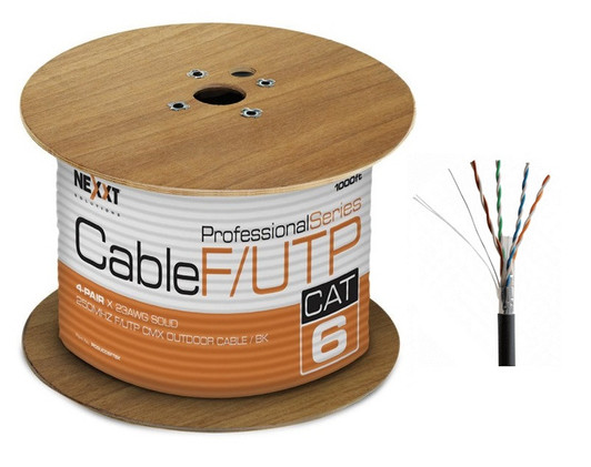 Nexxt 1000ft CAT6 Black Outdoor Shilded UTP Cable