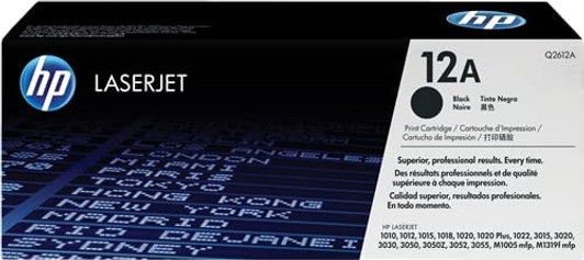 HP 12A Black Toner Cartridge Approximate 2,000 Pages Yield